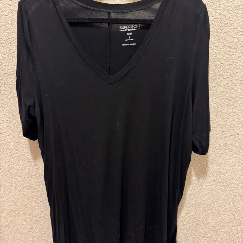 Torrid Black Super Soft V-Neck Tee